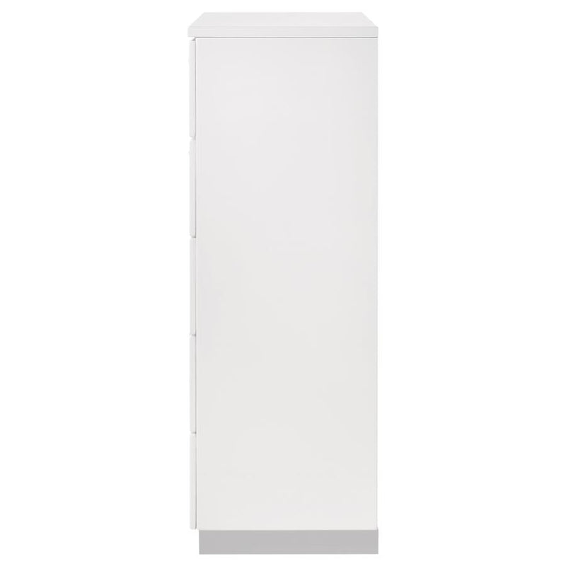 Felicity 5-drawer Bedroom Chest White High Gloss-zoom-