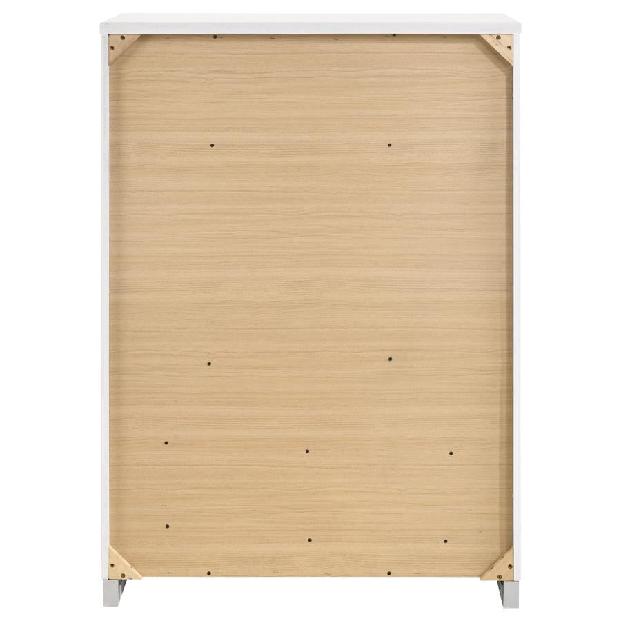 Felicity 5-drawer Bedroom Chest White High Gloss-7