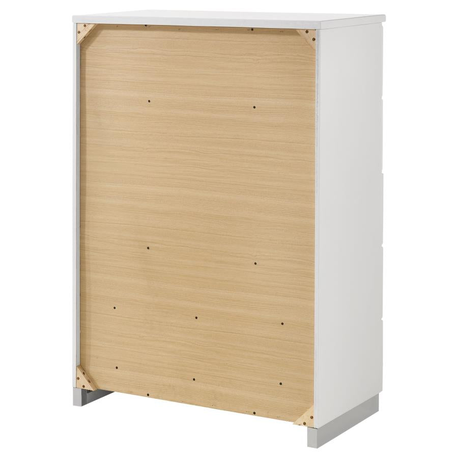 Felicity 5-drawer Bedroom Chest White High Gloss-8