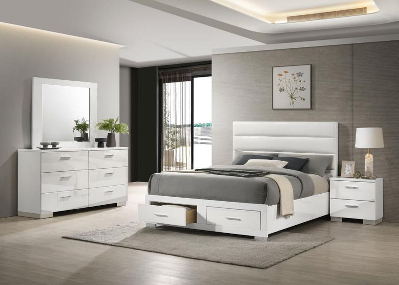 Felicity 4-piece Eastern King Platform Bedroom Set White-zoom-