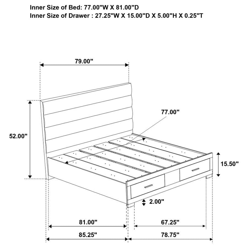 Felicity 4-piece Eastern King Platform Bedroom Set White-zoom-