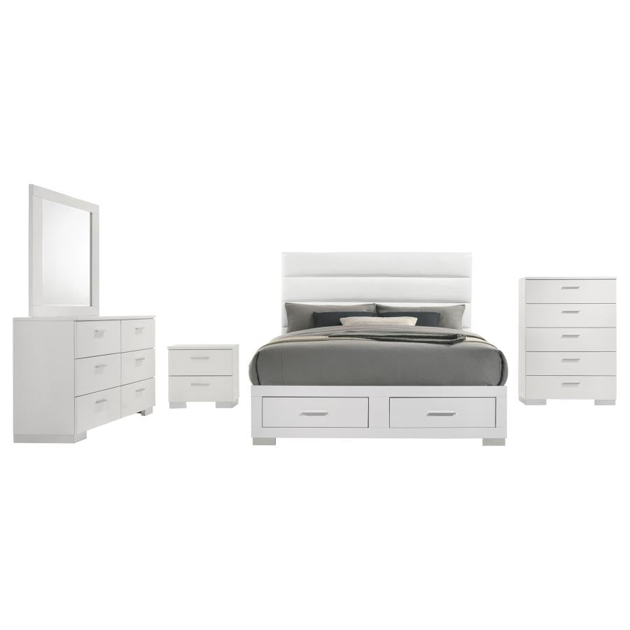 Felicity 5-piece Eastern King Platform Bedroom Set White-2