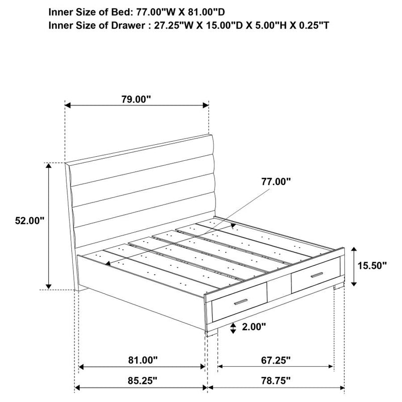 Felicity 5-piece Eastern King Platform Bedroom Set White-zoom-