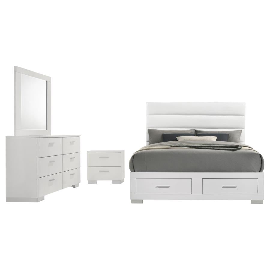 Felicity 4-piece California King Platform Bedroom Set White-zoom-2