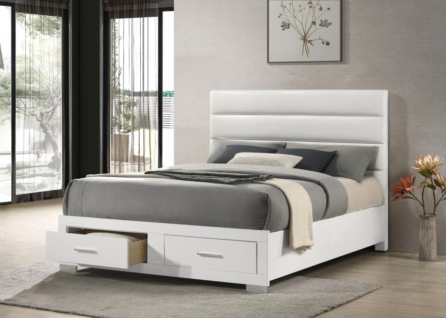 Felicity California King Storage Bed White High Gloss-zoom-2
