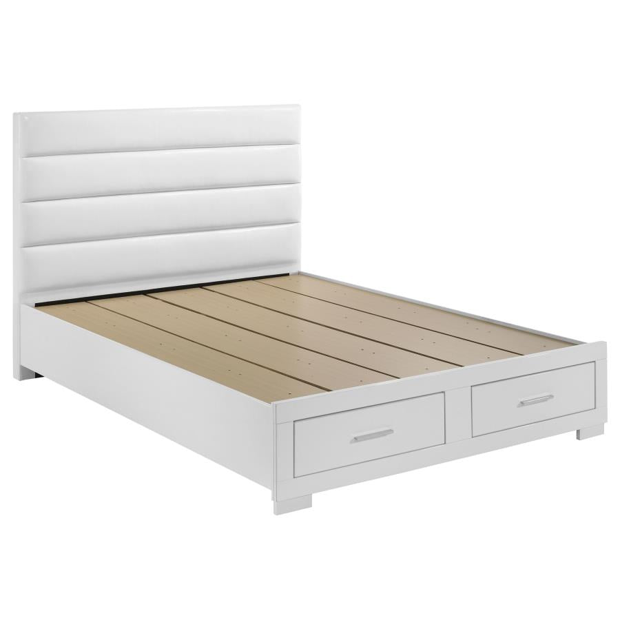 Felicity Queen Storage Bed White High Gloss-1