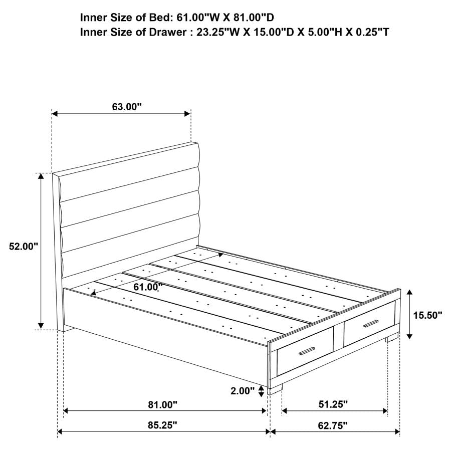 Felicity Queen Storage Bed White High Gloss-9