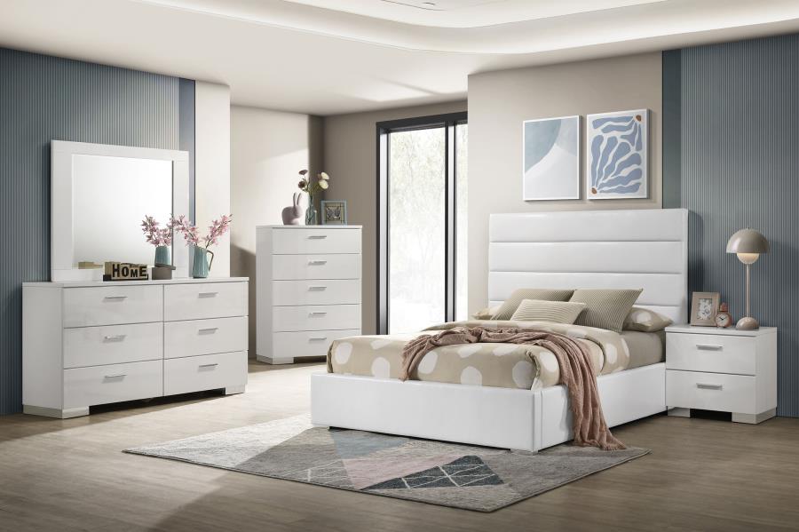 Felicity 5-piece Full Bedroom Set White High Gloss-1