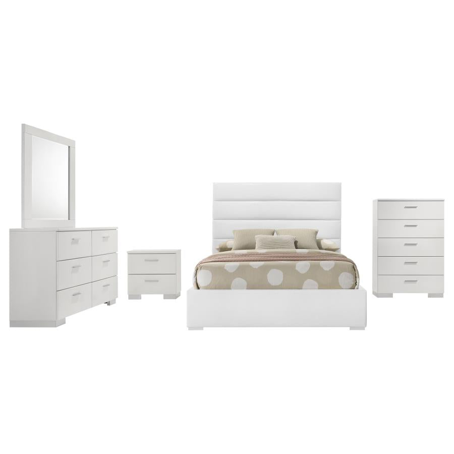 Felicity 5-piece Full Bedroom Set White High Gloss-2