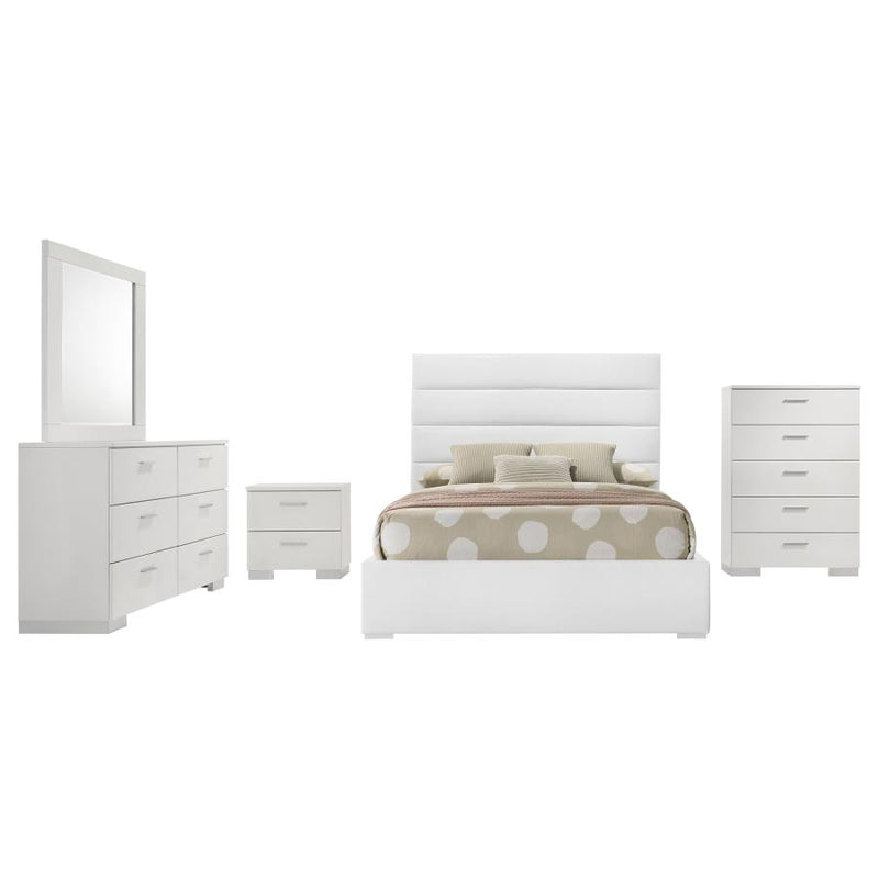 Felicity 5-piece Full Bedroom Set White High Gloss-zoom-