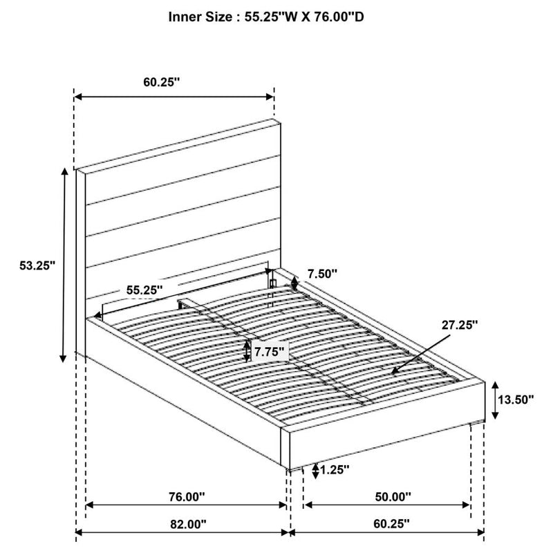 Felicity 53-inch Upholstered Full Platform Bed White-zoom-