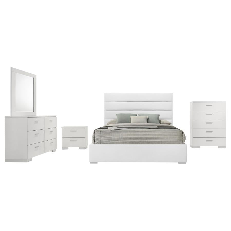 Felicity 5-piece Eastern King Bedroom Set White High Gloss-zoom-2