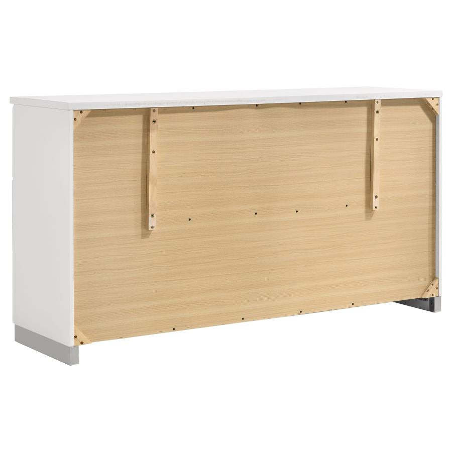 Felicity 5-piece Eastern King Bedroom Set White High Gloss-8