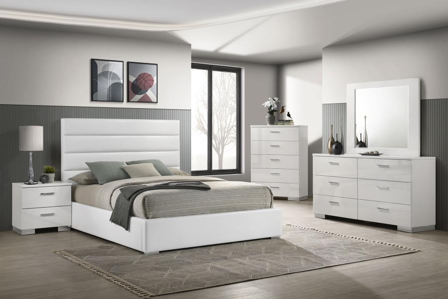 Felicity 53-inch Upholstered Eastern King Platform Bed White-zoom-10