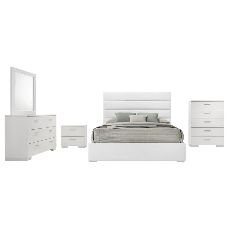 Felicity 5-piece California King Bedroom Set White High Gloss-zoom-