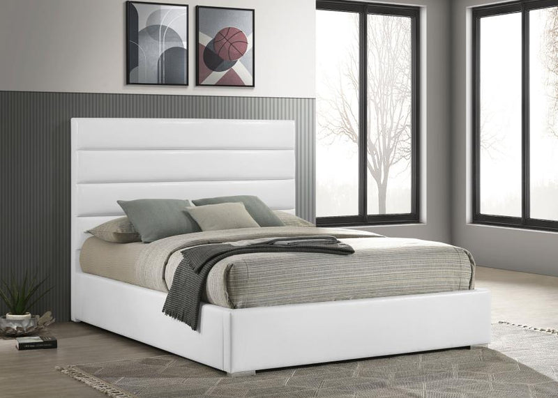 Felicity 53-inch Upholstered California King Bed White-zoom-