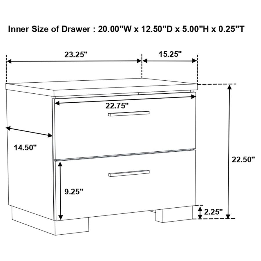 Felicity 4-piece Twin Bedroom Set White High Gloss-14