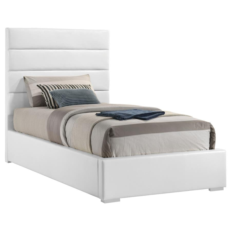 Felicity 53-inch Upholstered Twin Platform Bed White-3