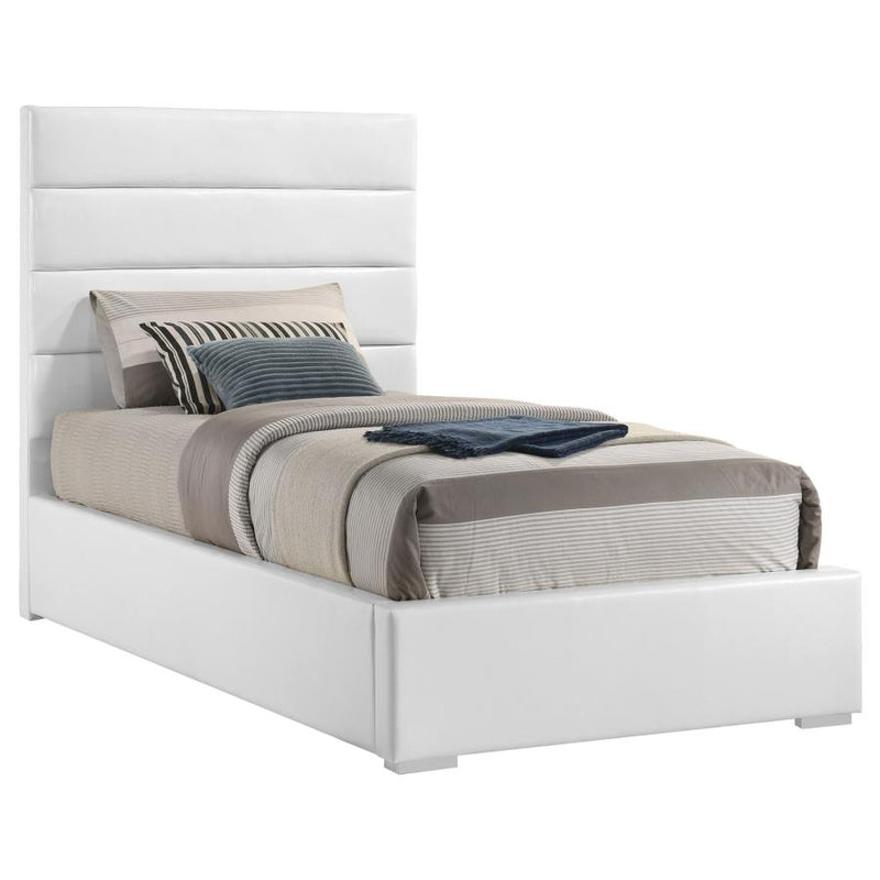 Felicity 53-inch Upholstered Twin Platform Bed White-zoom-