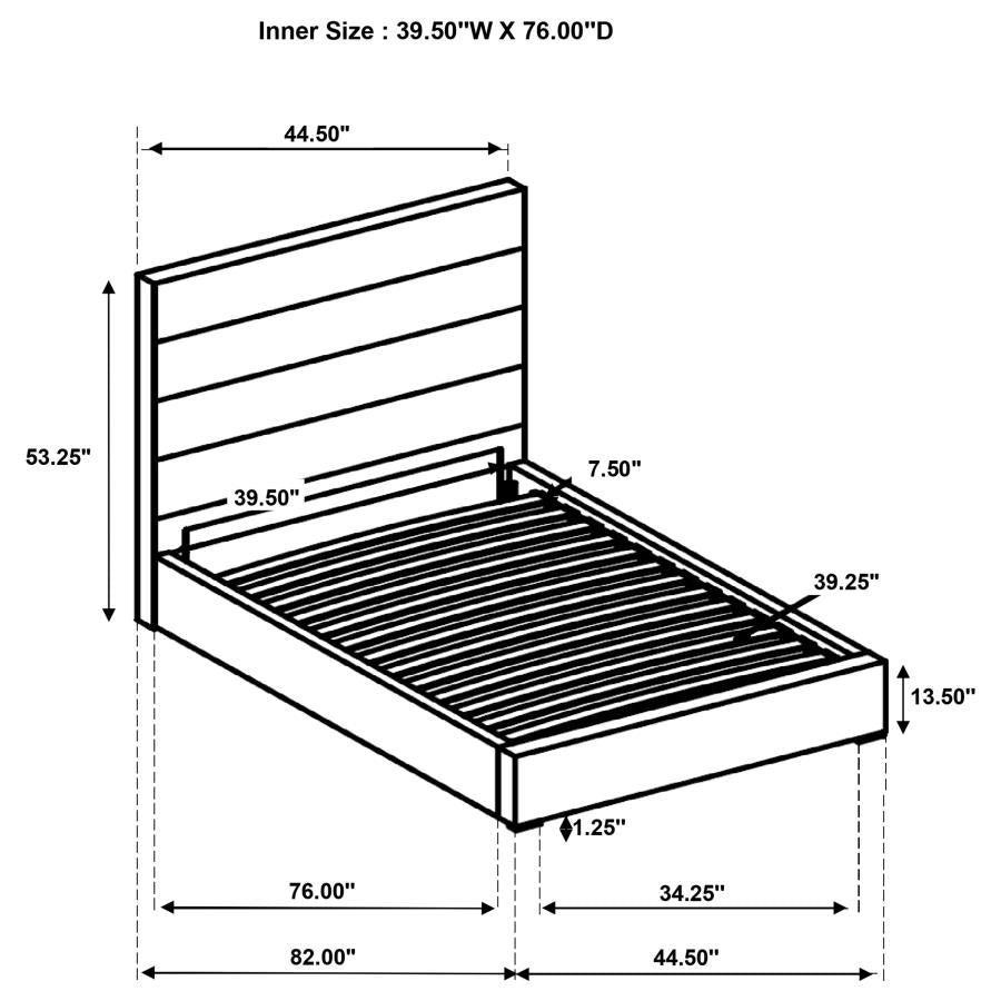 Felicity 53-inch Upholstered Twin Platform Bed White-zoom-9