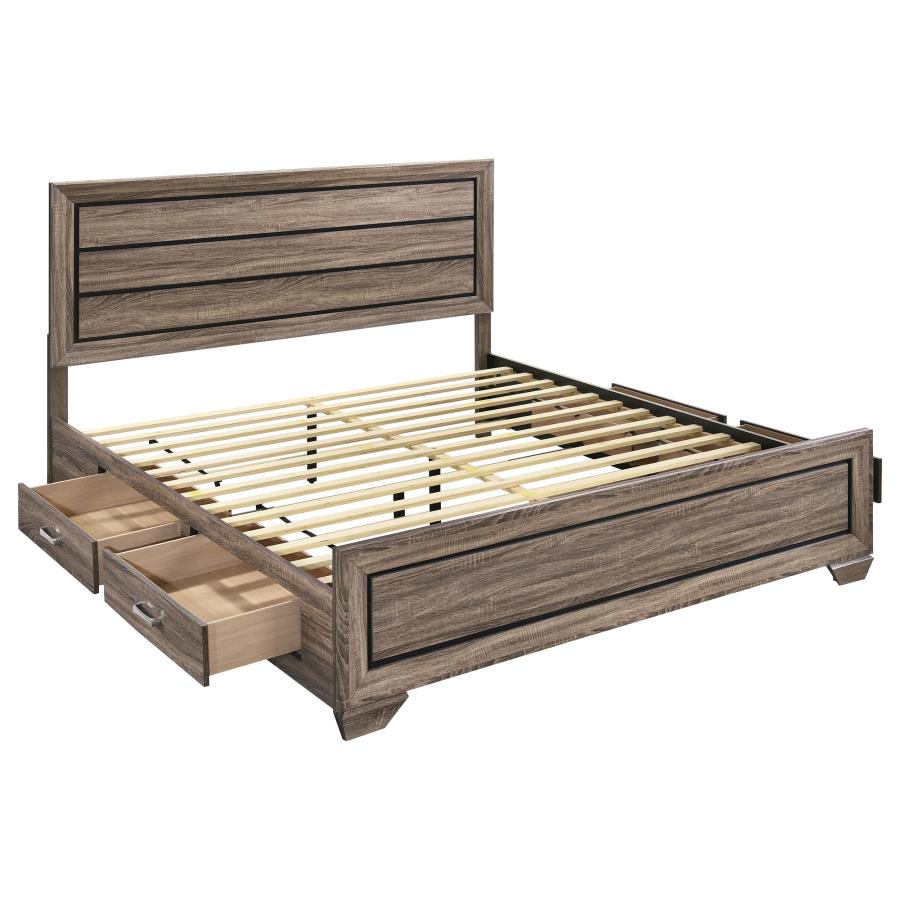 Kauffman Wood Eastern King Storage Panel Bed Washed Taupe-zoom-1