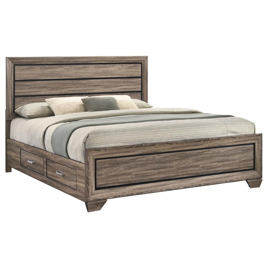 Kauffman Wood Eastern King Storage Panel Bed Washed Taupe-zoom-5
