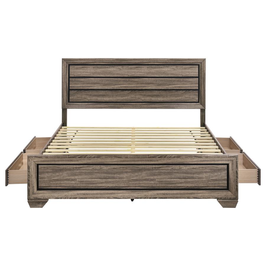 Kauffman Wood Eastern King Storage Panel Bed Washed Taupe-8