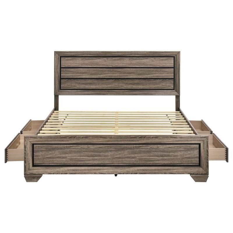 Kauffman Wood Eastern King Storage Panel Bed Washed Taupe-zoom-