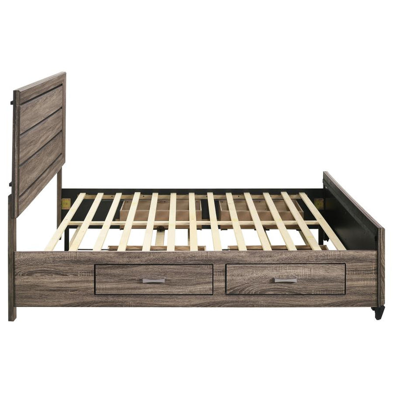 Kauffman Wood Eastern King Storage Panel Bed Washed Taupe-zoom-