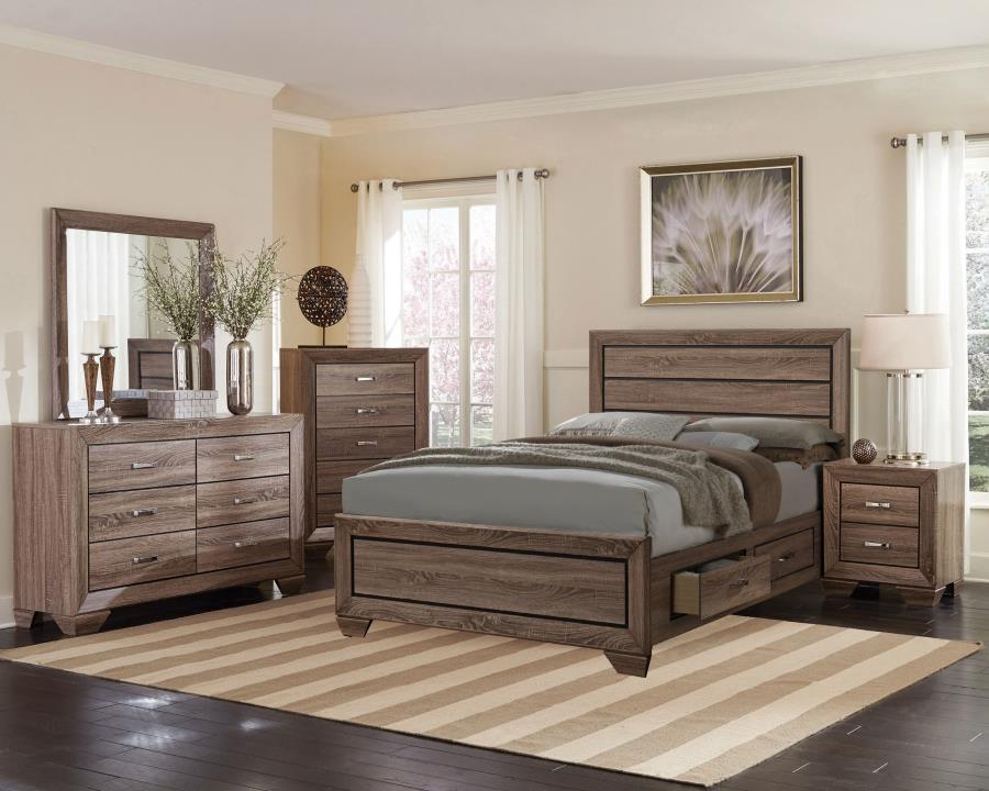 Kauffman 5-piece California King Bedroom Set Washed Taupe-2