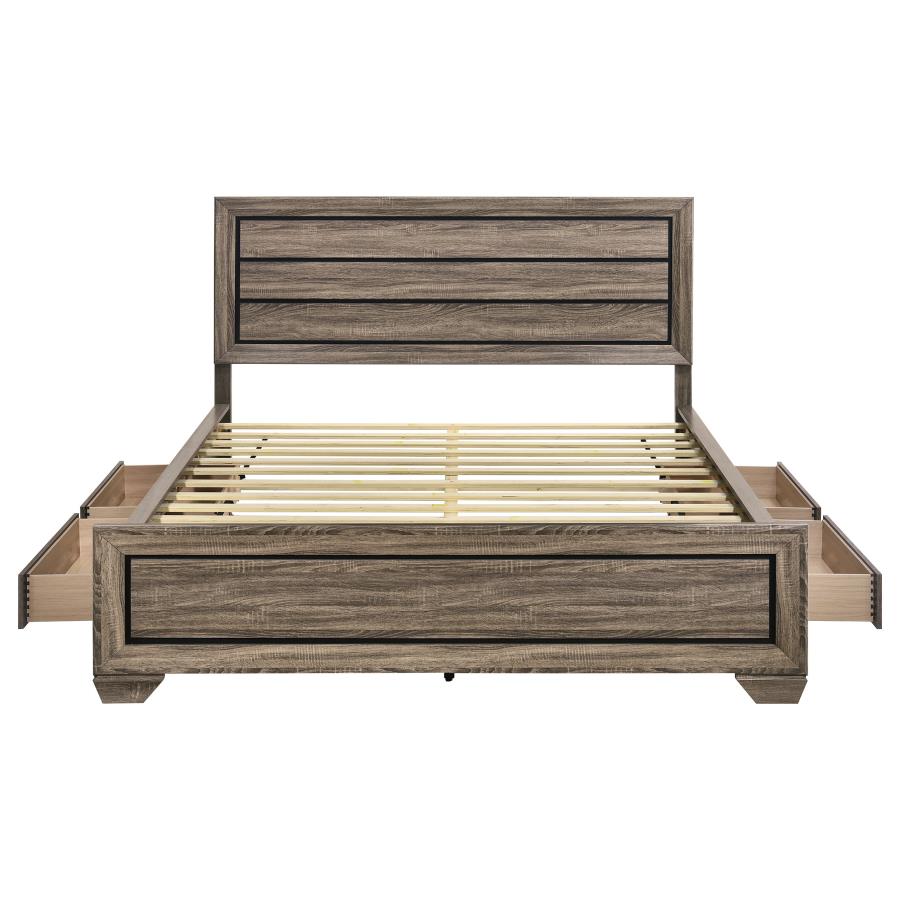 Kauffman Wood California King Storage Panel Bed Washed Taupe-8