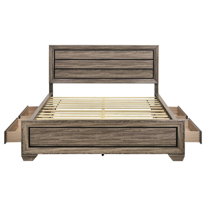 Kauffman Wood California King Storage Panel Bed Washed Taupe-zoom-