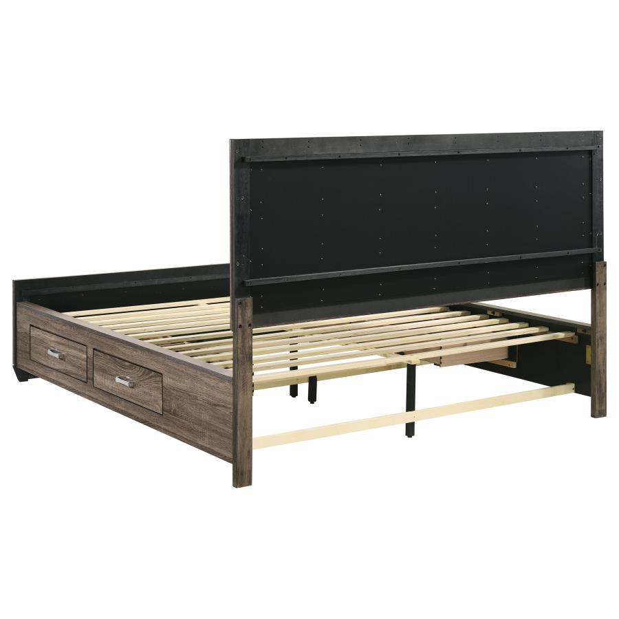 Kauffman Wood California King Storage Panel Bed Washed Taupe-zoom-9
