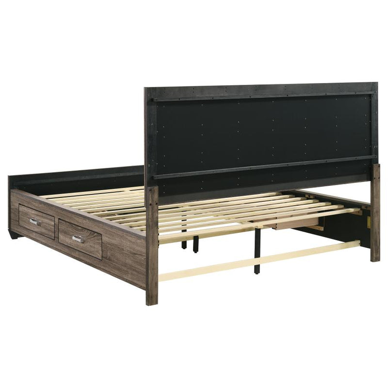 Kauffman Wood California King Storage Panel Bed Washed Taupe-zoom-