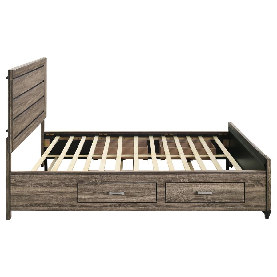 Kauffman Wood California King Storage Panel Bed Washed Taupe-zoom-10