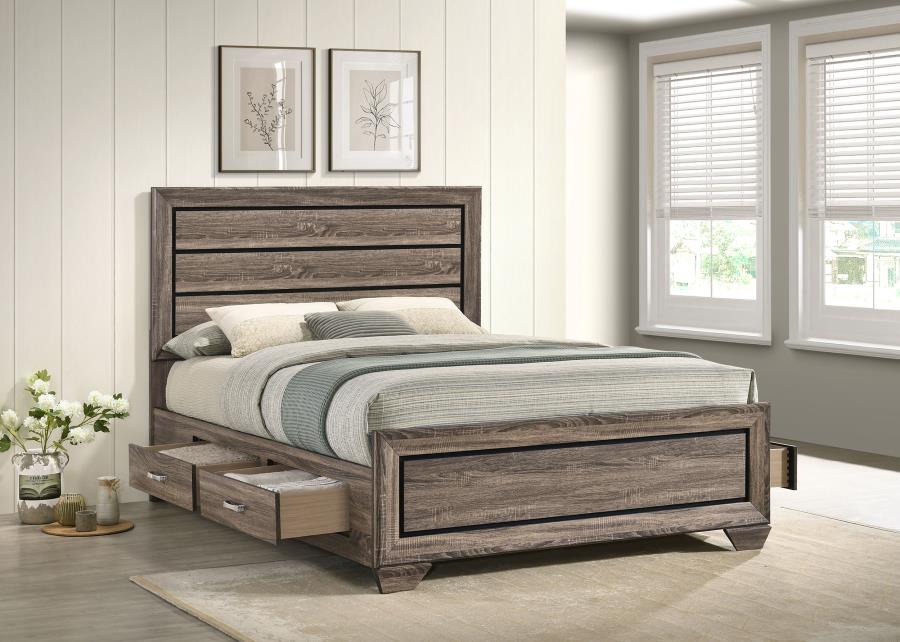 Kauffman Wood Queen Storage Panel Bed Washed Taupe-zoom-3