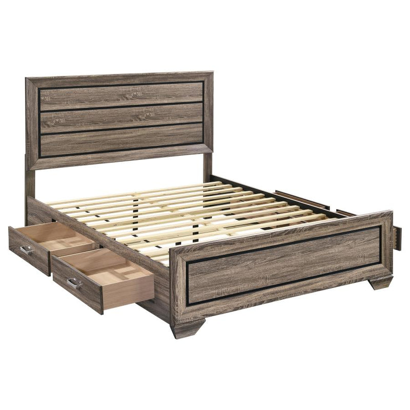 Kauffman Wood Queen Storage Panel Bed Washed Taupe-zoom-
