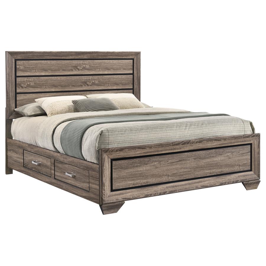 Kauffman Wood Queen Storage Panel Bed Washed Taupe-5