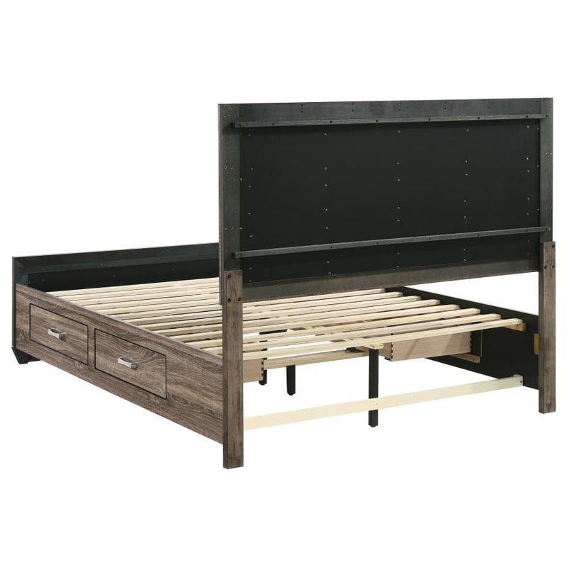 Kauffman Wood Queen Storage Panel Bed Washed Taupe-zoom-