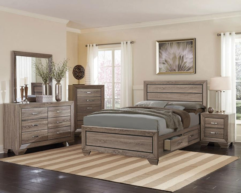 Kauffman Wood Queen Storage Panel Bed Washed Taupe-zoom-