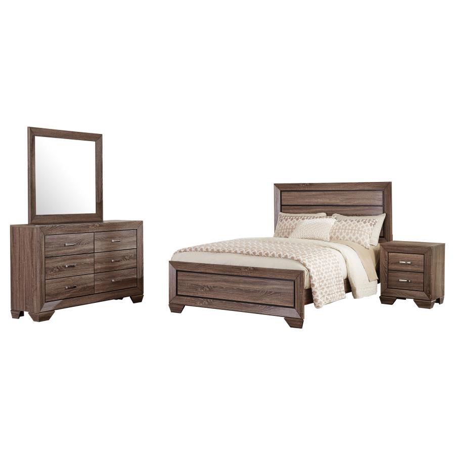 Kauffman 4-piece Eastern King Bedroom Set Washed Taupe-1
