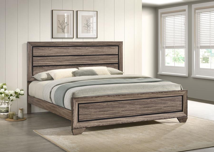 Kauffman Wood Eastern King Panel Bed Washed Taupe-zoom-2
