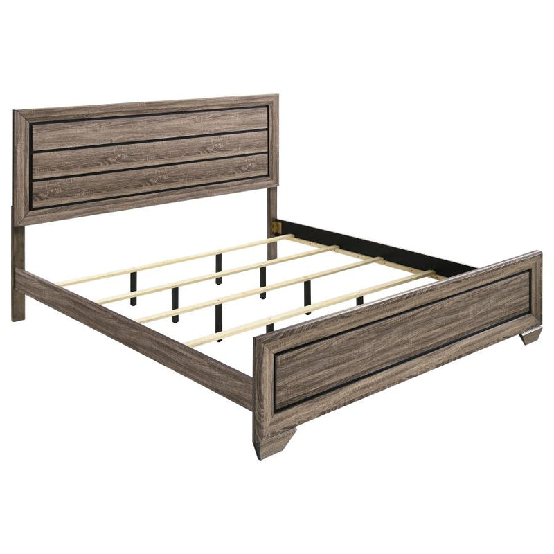 Kauffman Wood Eastern King Panel Bed Washed Taupe-zoom-