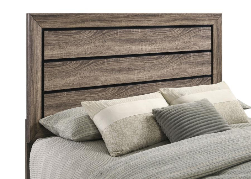 Kauffman Wood Eastern King Panel Bed Washed Taupe-zoom-