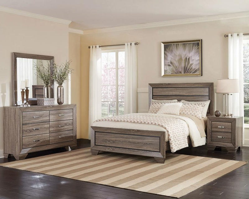 Kauffman Wood Eastern King Panel Bed Washed Taupe-zoom-