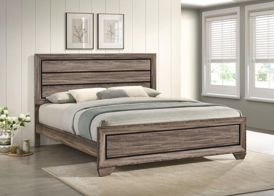 Kauffman Wood California King Panel Bed Washed Taupe-2