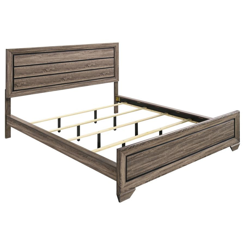 Kauffman Wood California King Panel Bed Washed Taupe-zoom-