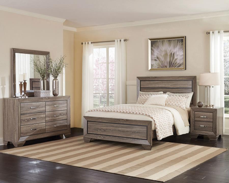 Kauffman Wood California King Panel Bed Washed Taupe-zoom-10