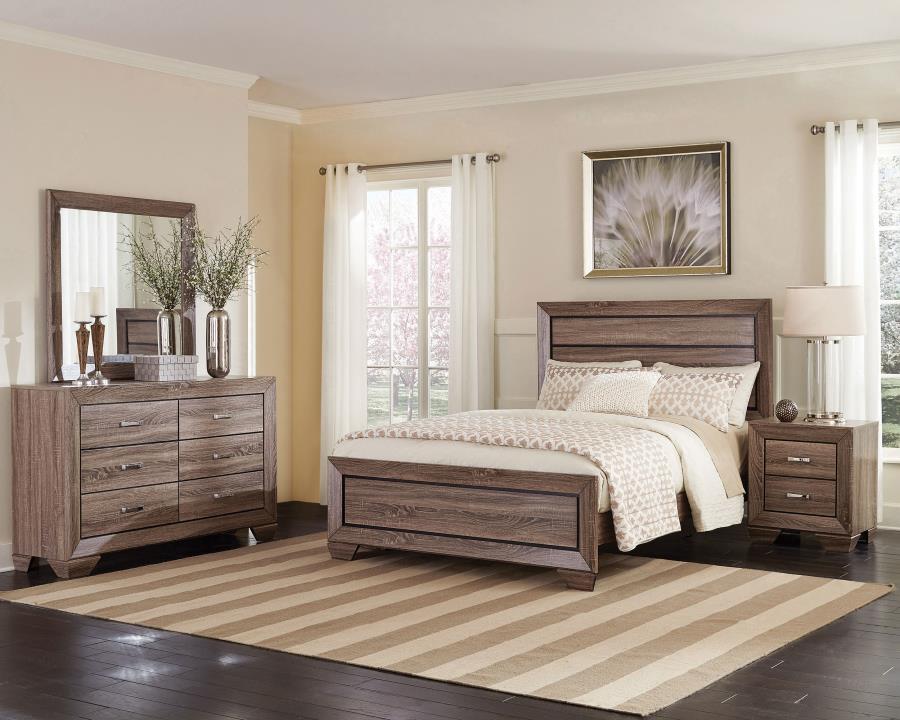 Kauffman 4-piece Queen Bedroom Set Washed Taupe-2