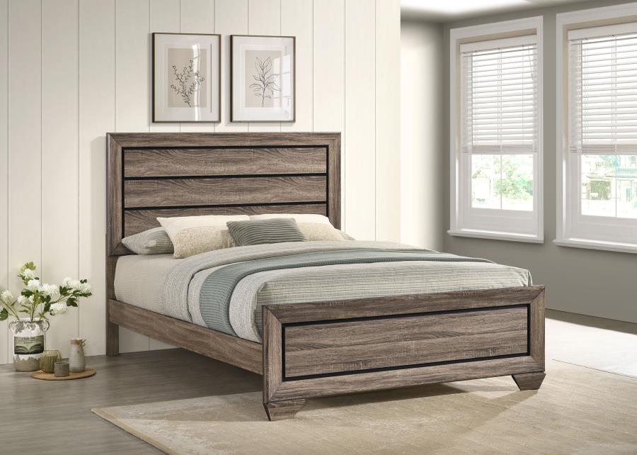Kauffman Wood Queen Panel Bed Washed Taupe-zoom-2